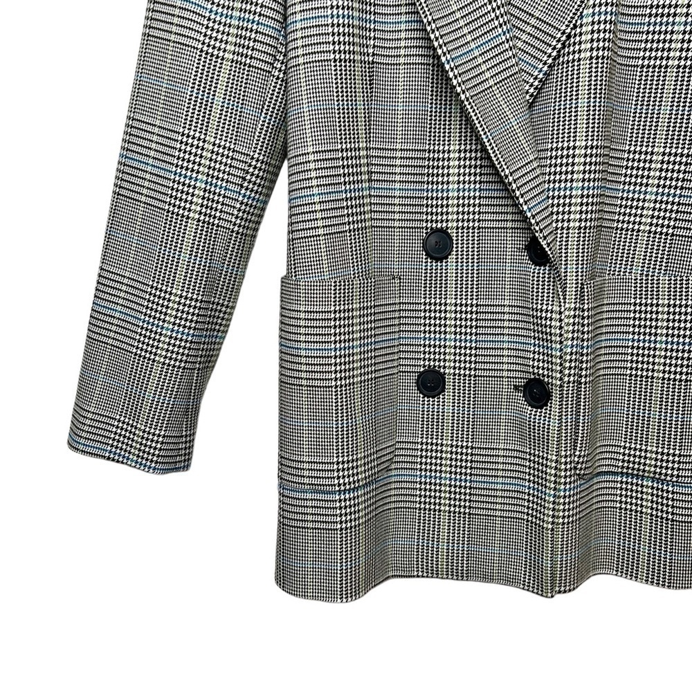 Zara Gray Glenn Plaid Oversized Women’s Boyfriend Fit Quiet Luxury Blazer Sz XS - Picture 6 of 13